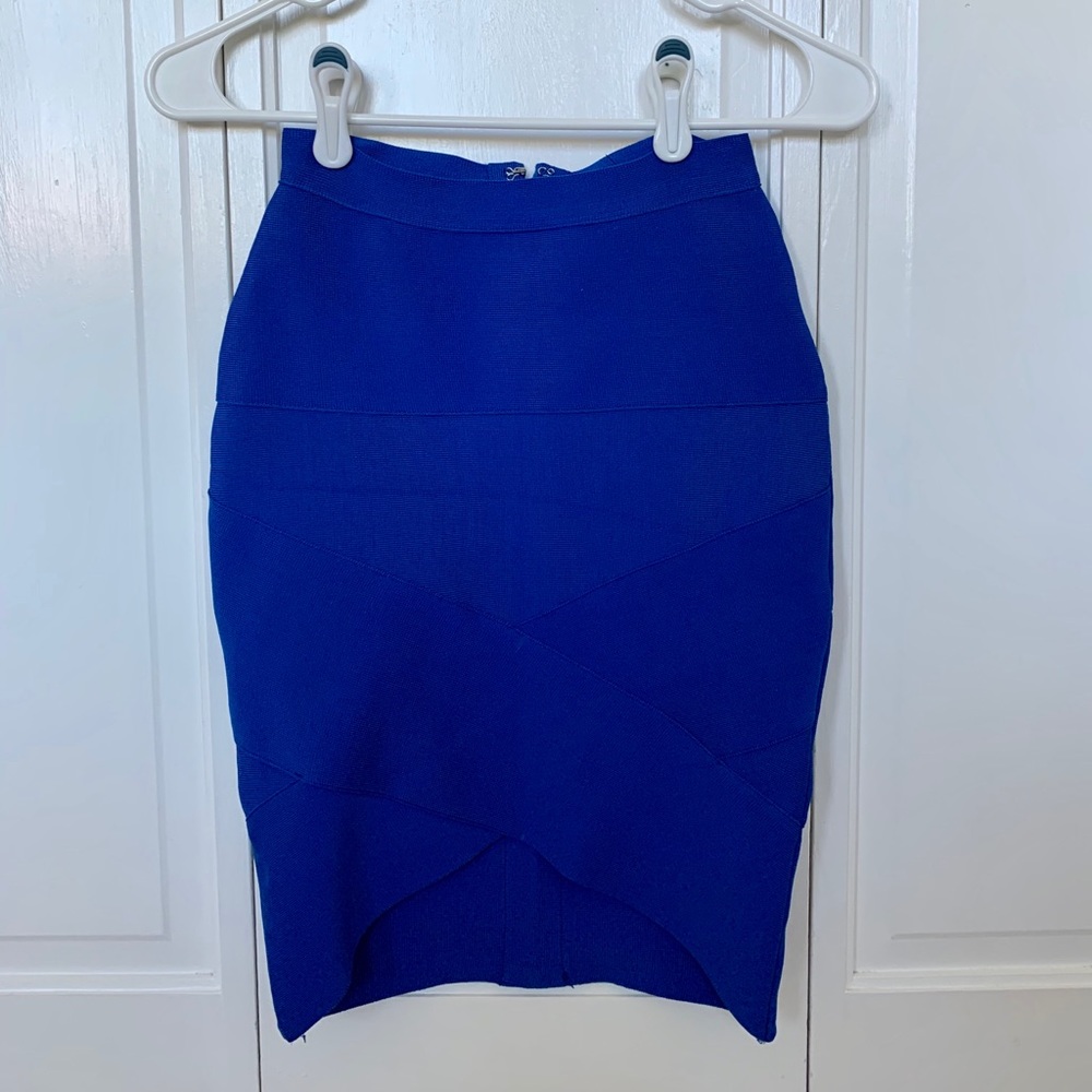 Aqua Bandage Skirt in Cobalt Blue - XS